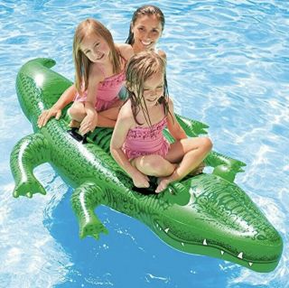 Inflatable Giant Alligator Children Ride On Toy Floating,  Kids Pool Beach Play