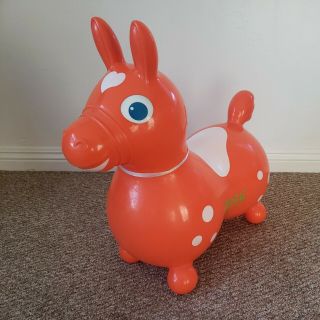 Rody Horse Orange Bouncing Play Horse Toy Ledraplastic 1984 Vtg Italy