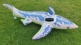 Inflatable 1992 Intex Shark Ride On Pool Toy Rescued And Repaired From Popping