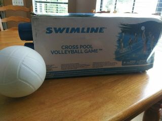Swimline Cross Inground Swimming Pool Fun Volleyball Net Game Water Set