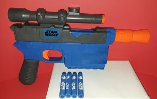 Nerf Star Wars Force Awakens Han Solo Blue Blaster Dart Gun Disney Hasbro