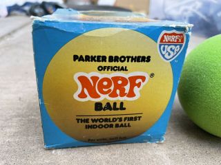 NERF Ball Green Baseball 1983 Safe Soft Fun Vintage Toy 2