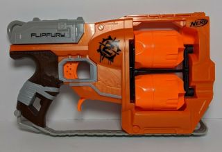 Nerf Zombie Strike Flipfury Dart Revolver Blaster Gun Flip - Fury 12 - Shot Pistol