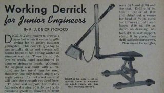 Derrick Backyard Digger Steam Shovel 1949 How - To Build Plans Metal
