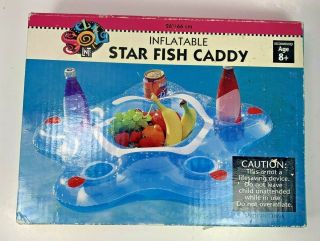 Inflatable Star Fish Drink Caddy Raft Floating Holder Pool Float Snack 26 "