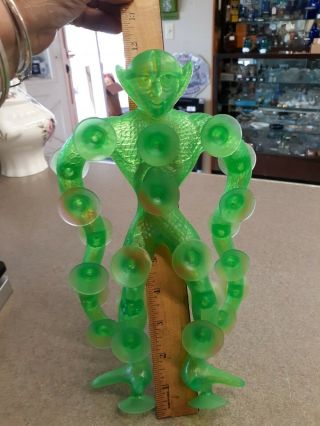 Vintage 70’s Mattel Lime Green Suckerman Toy Suction Cup Rubber Monster Figure