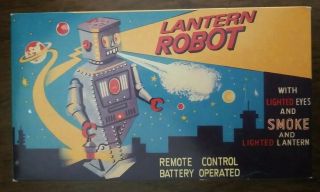 Lantern Robot Tin Toy Battery Operated With Powder Smoking Action - Parts Only