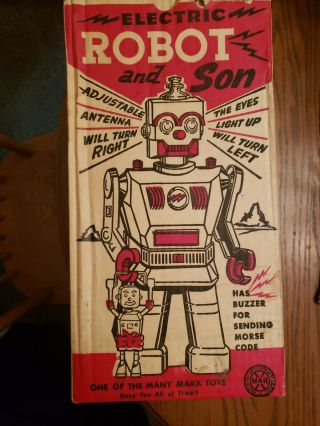 Vintage Marx Robot And Son Toy W/box 14 " Tall