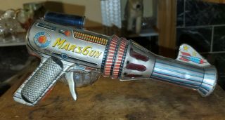 Old Vintage 1950s - 1960s Japan Daiya Tin Toy Mars Gun Ray Gun W Space Rocket Ship