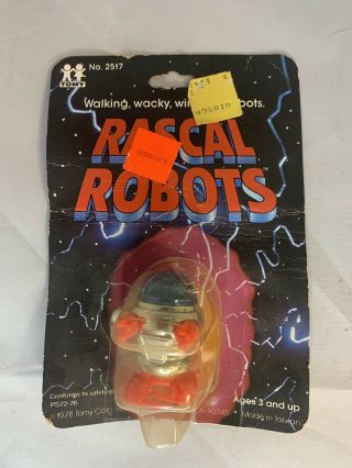 Vintage Tomy 1978 Rascal Robots Wind Up Robot - On Card/ Clister - Cgc?