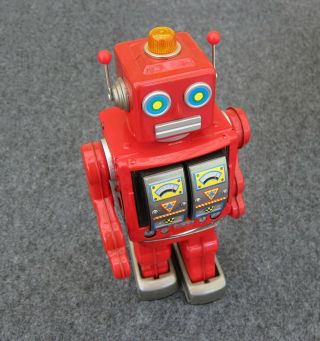 Star Strider Red Tin Toy Robot Battery Operated Japan