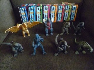 Complete Set Of 8 Bandai Hyper Godzilla Vinyls W/boxes 1998 Japanese Kaiju