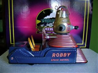 Rare Robby Space Patrol Mechanized Tin Toy Robot By Mth U.  S.  A 17 Of 500
