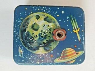 Vintage Tin Litho Space Rocket Battery Base Ray Rohr Cosmic Artifacts