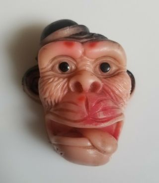 Vintage Monkey Ape Gigantor Ugly Face Rubber Jiggler Finger Puppet