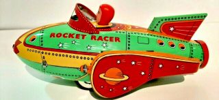 2001 - Schylling Rocket Racer Tin Friction Toy W/motor Popping Sound Bright Colors