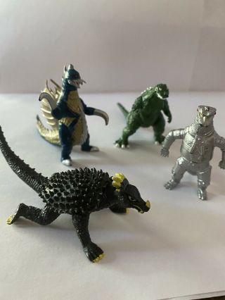 4 Godzilla Figures - Mini - 2” - 3.  5” - Unbranded