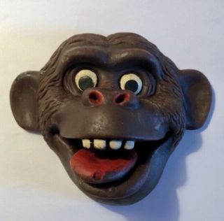 Vintage Monkey/gorilla Face Rubber Finger Jiggler Hand Puppet