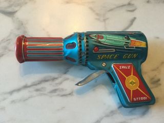 Tin Toy Space Gun,  Made In Japan By Daiya,  Sparks,  No Box,  No Rust