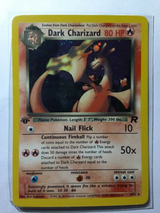 2000 Pokemon Team Rocket 1st Edition Dark Charizard Holo 4 Near 4