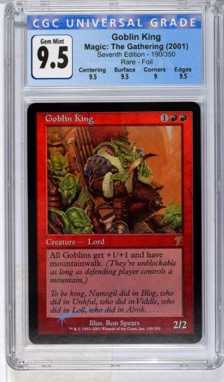 Goblin King Seventh 7th Edition Foil Cgc 9.  5 Graded Mtg [card Kingdom]