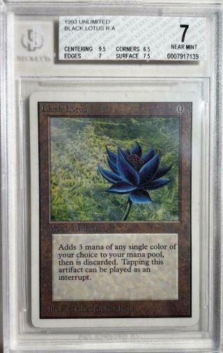 Black Lotus Unlimited Edition Bgs 7.  0 Graded Mtg [card Kingdom]