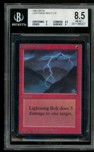 Lightning Bolt - Beta,  Bgs 8.  5 Nm - Mt, .  Mtg (pop 1 Of 88)
