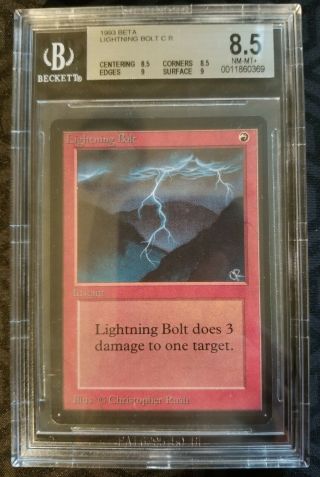 Lightning Bolt Mtg Beta 1993 Bgs 8.  5 Nm/mt,  Old School 93/94 Graded