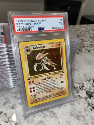 Pokémon 1999 Pokemon Fossil 1st Edition Holo Kabutops Psa 7 Nm