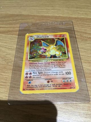 Pokemon Base Set Charizard Rare Holo Card 4/102 Used￼