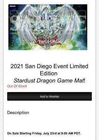 Stardust Dragon Game Mat.  Factory 2021 Limited Edition SDCC@Home 3