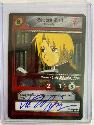 Fullmetal Alchemist Tcg Autographed Foil Edward Elric - Signed By Vic Mignogna