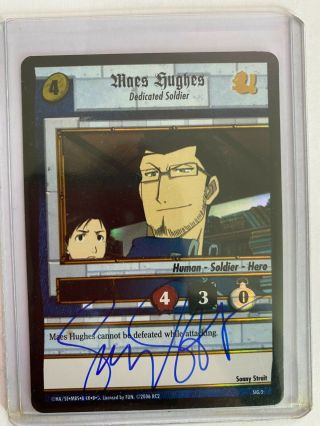 Fullmetal Alchemist Tcg Autographed Foil Maes Hughes - Signed By Sonny Strait