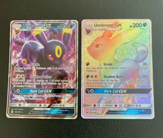 Pokemon Card Sun & Moon Umbreon Gx 154/149 Rainbow Hyper Secret Rare,  80/149