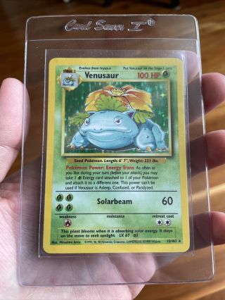 1999 Base Set Venasaur Holo Rare Pokemon Card (15/102) - Nm