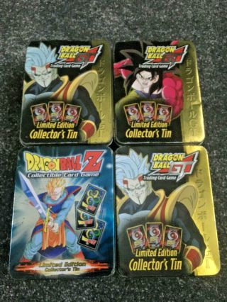 4 X Dragon Ball Dragonball Z Gt Ccg Tcg Empty Metal Card Tins