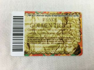 Willy Wonka & The Chocolate Factory Golden Ticket - Coin Pusher Card - Timezone