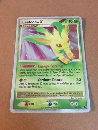 Leafeon Lv.  X 99/100 Majestic Dawn Holo Rare Pokemon Card