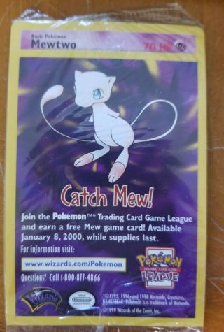 " Catch Mew " Pokemon Dragonite Card Black Star Promo And Mewtwo