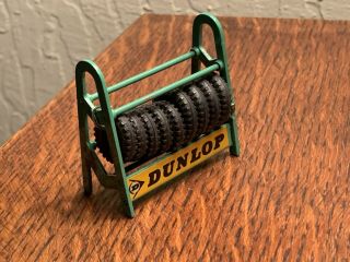 Vintage Dinky Toys 786 Dunlop Tire Rack W/ 9 Tires Meccano England