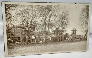 1905 Huber Grain Separator & Steam Engine Harvest Photograph