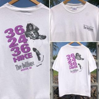 Vtg 90s Thee Dollhouse Raleigh Strip Club Bar Sex Football Promo T Shirt Xl