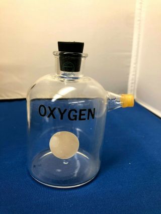 Vintage Pyrex Glass Oxygen Laboratory Lab Bottle 400ml Merco
