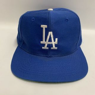 Vintage Los Angeles La Dodgers Snapback Hat Blue Mlb Baseball Cap Rare Official