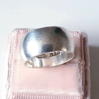 Vintage Solid Sterling Silver Large Wedding Ring Hallmarked Size Q