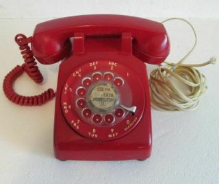 Stromberg - Carlson Cherry Red Rotary Dial Desk Telephone 1978 Vintage Retro