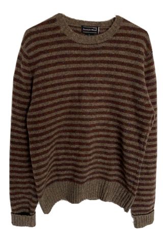 Preswick & Moore Vintage Pullover Wool Sweater Mens Sz Large Brown Striped