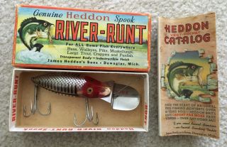 Vintage Heddon River Runt Silver Shore Minnow X - Ray Fishing Lure