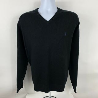 Vintage Polo Ralph Lauren Sweater Mens Xl 100 Lambswool V - Neck Long Sleeve