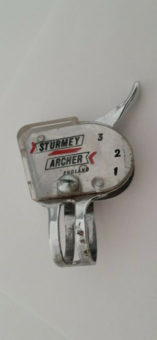 1 X Vintage Sturmey Archer 3 - Speed Trigger Shifter With Plastic Cover - Nos